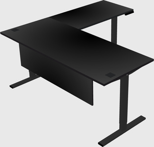 Sit-to-stand l-shaped desk