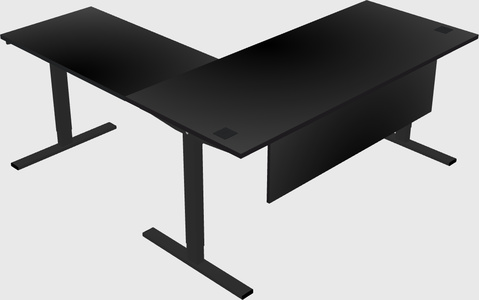 Sit-to-stand l-shaped desk