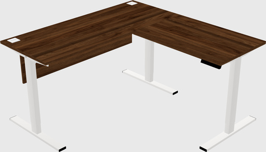 Sit-to-stand l-shaped desk