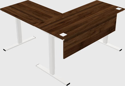 Sit-to-stand l-shaped desk