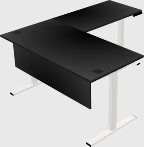 Sit-to-stand l-shaped desk