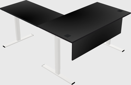 Sit-to-stand l-shaped desk
