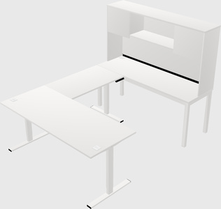Sit-to-stand u-shaped desk