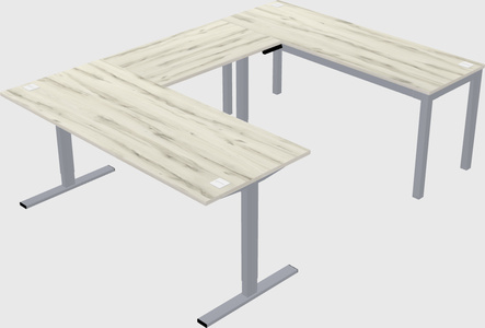 Sit-to-stand u-shaped desk