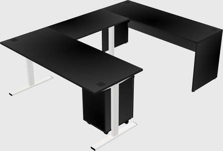 Sit-to-stand u-shaped desk