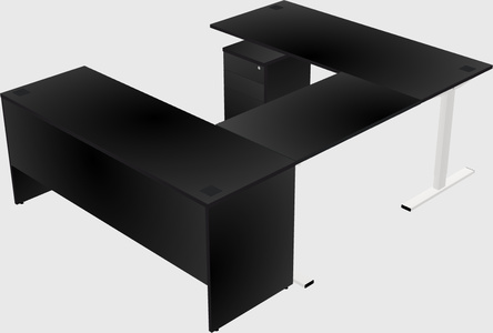 Sit-to-stand u-shaped desk