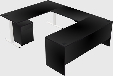 Sit-to-stand u-shaped desk