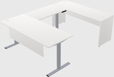 Sit-to-stand u-shaped desk