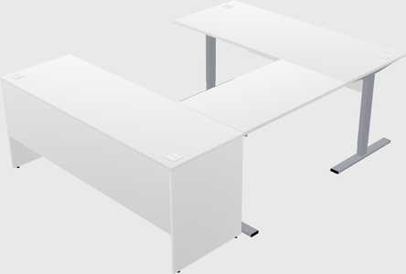Sit-to-stand u-shaped desk