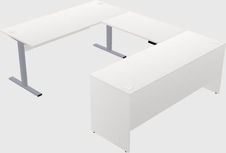 Sit-to-stand u-shaped desk