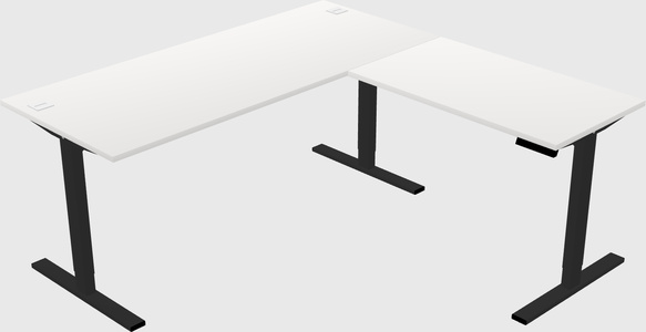 Sit-to-stand L-shaped Desk