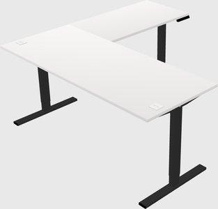 Sit-to-stand l-shaped desk