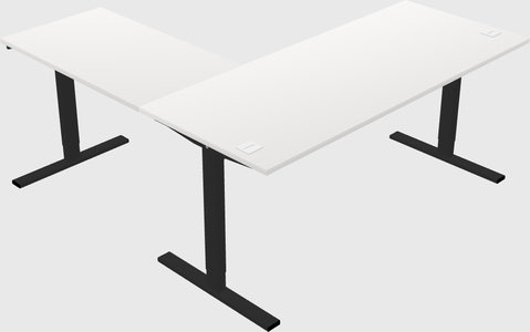 Sit-to-stand l-shaped desk