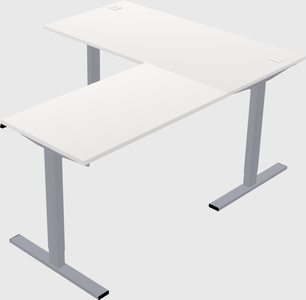 Sit-to-stand l-shaped desk