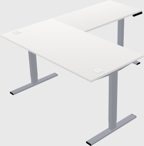 Sit-to-stand l-shaped desk