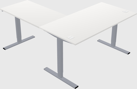 Sit-to-stand l-shaped desk