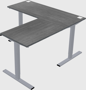 Sit-to-stand l-shaped desk