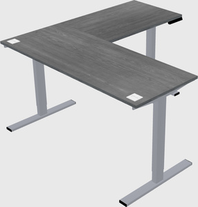 Sit-to-stand l-shaped desk