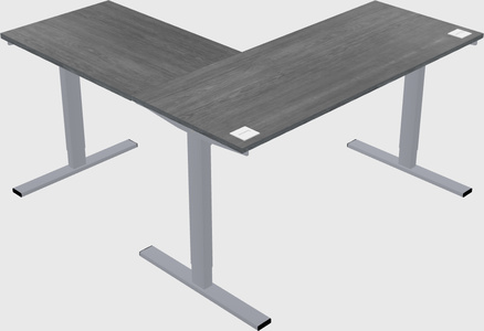 Sit-to-stand l-shaped desk