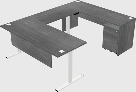 Sit-to-stand u-shaped desk