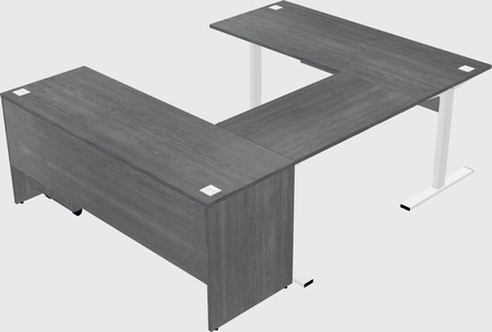 Sit-to-stand u-shaped desk