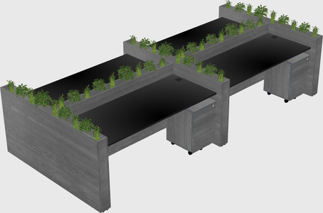 Rectangular shared desk