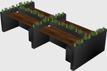 Rectangular shared desk