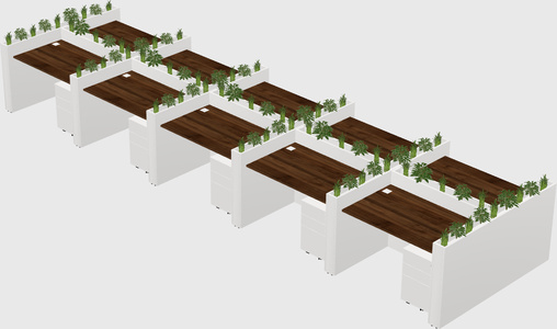 Rectangular shared desk