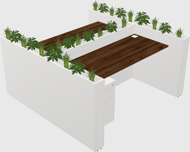 Rectangular shared desk