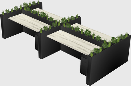 Rectangular shared desk