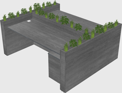 Rectangular shared desk