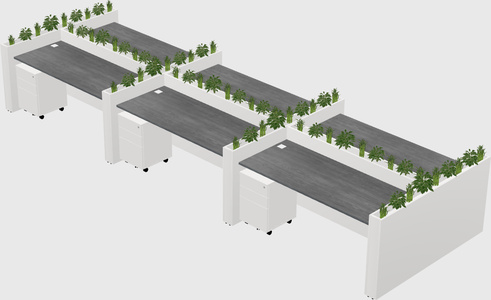 Rectangular shared desk