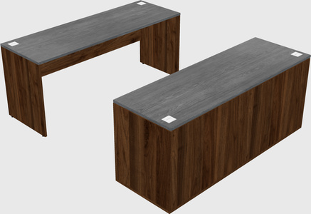 Parallel desk with credenza