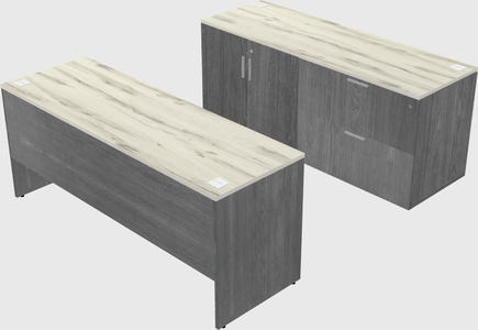 Parallel desk with credenza