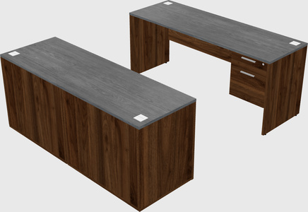 Parallel desk with credenza