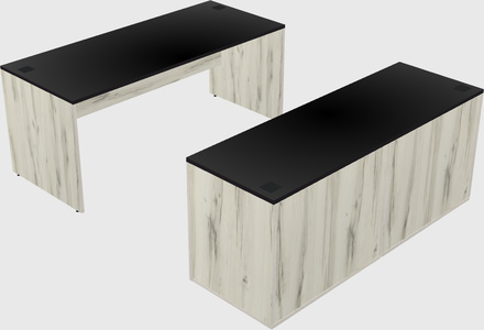 Parallel desk with credenza