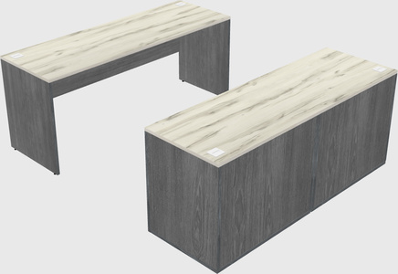 Parallel desk with credenza
