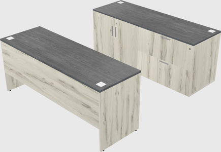 Parallel desk with credenza