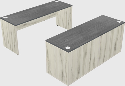 Parallel desk with credenza