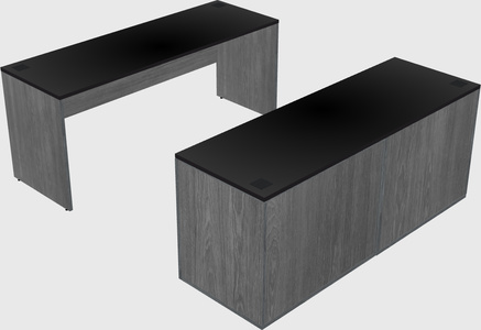 Parallel desk with credenza