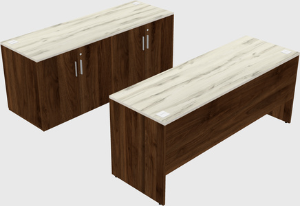 Parallel desk with credenza
