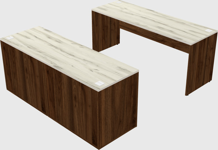 Parallel desk with credenza
