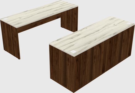 Parallel desk with credenza