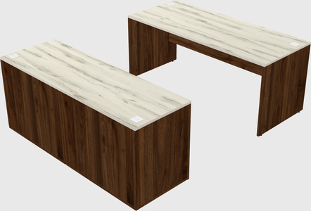 Parallel desk with credenza