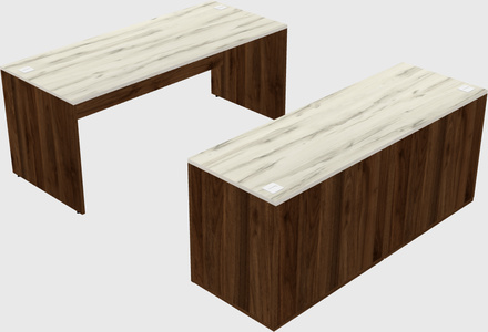 Parallel desk with credenza