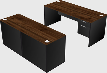 Parallel desk with credenza