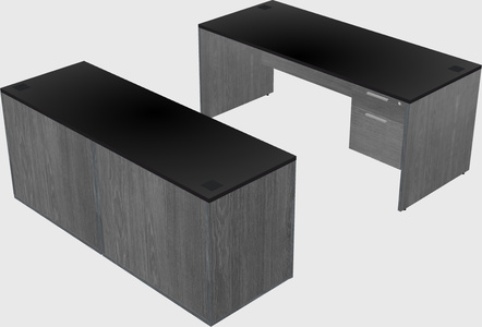 Parallel desk with credenza