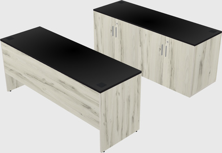 Parallel desk with credenza