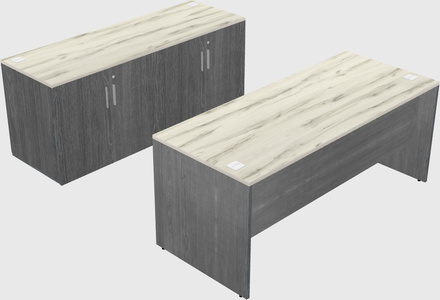 Parallel desk with credenza