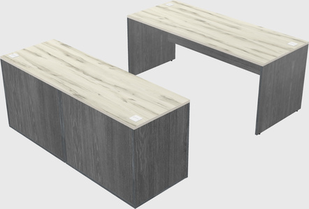 Parallel desk with credenza